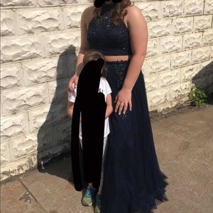 Dark blue prom dress